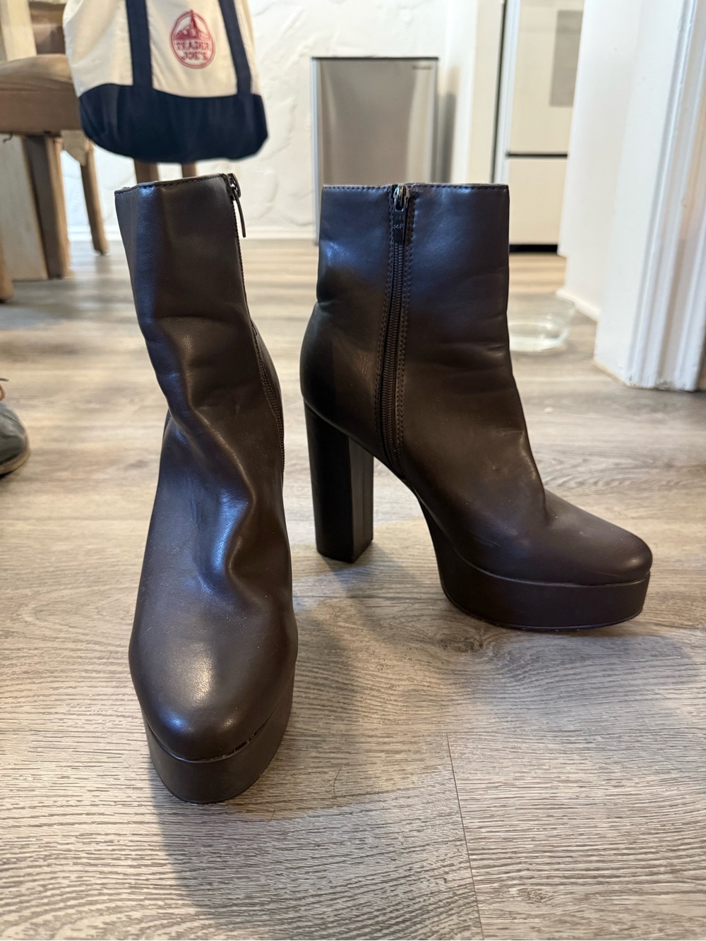 Marc Fisher Dark Brown Platform Ankle Boots